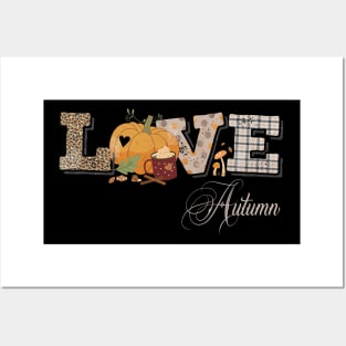 Love Autumn Patchwork Posters and Art